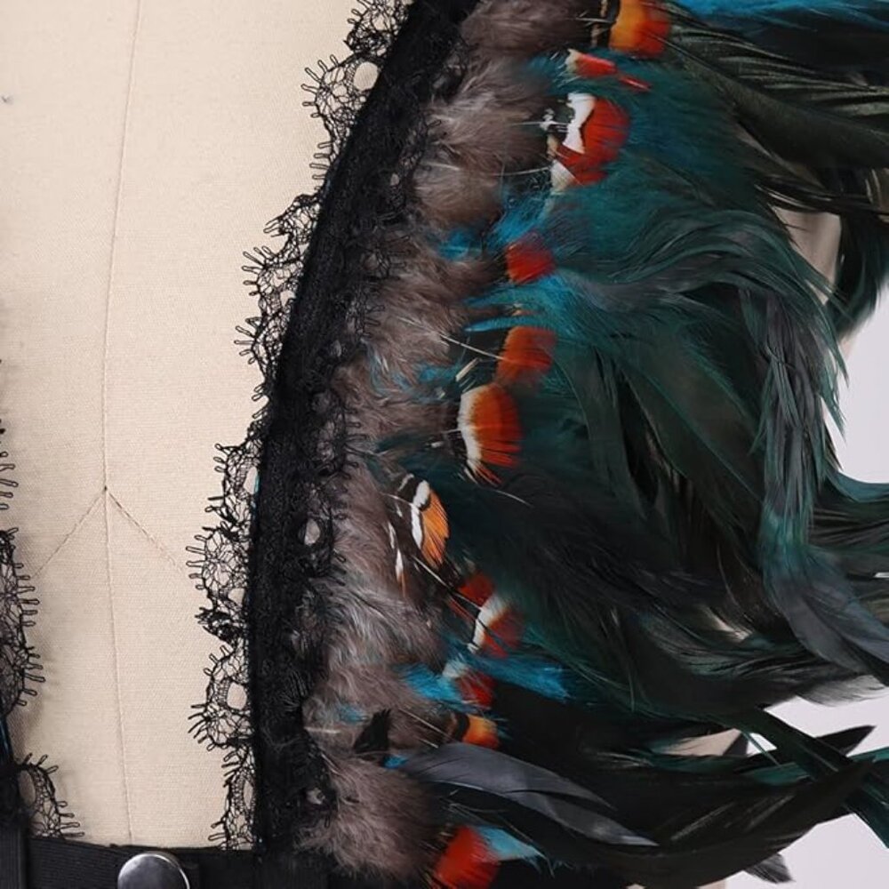 Feather Harness Bra With Adjustable Elastic Strap… - image 6